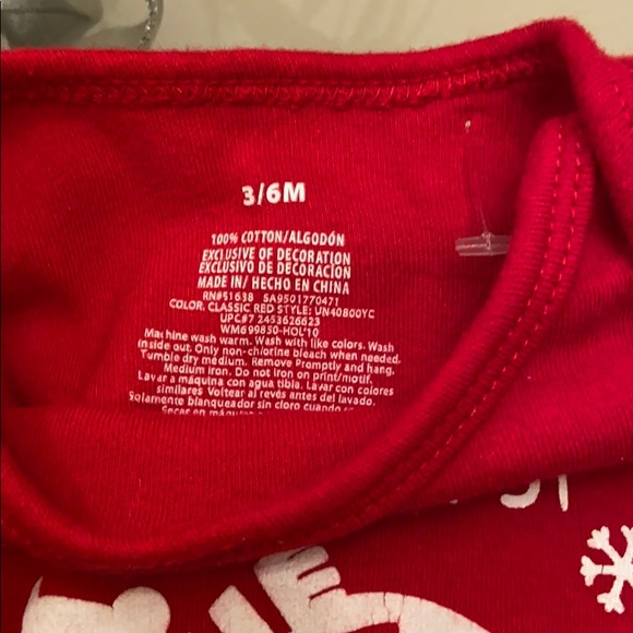 Baby,s First Christmas Holiday Polar Bear Onesie - Picture 3 of 4